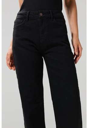 KOAJ Jean Straight Leg Bota Recta Negro Con Tiro Alto