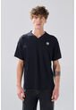 KOAJ Camiseta Azul Intensa Cuello V En Algodón Con Arte College de Koaj