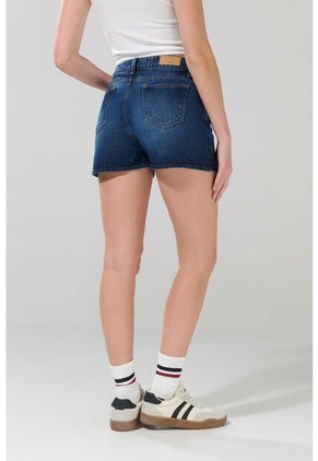 KOAJ Short De Jean Azul Oscuro Con 5 Bolsillos Y Tiro Alto