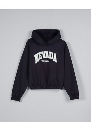 KOAJ Buzo Azul Intenso College Oversize Perchado Con Capota