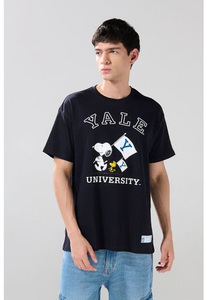 KOAJ Camiseta De Snoopy & Yale Azul Intensa Con Manga Corta