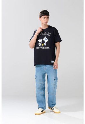 KOAJ Camiseta De Snoopy & Yale Azul Intensa Con Manga Corta