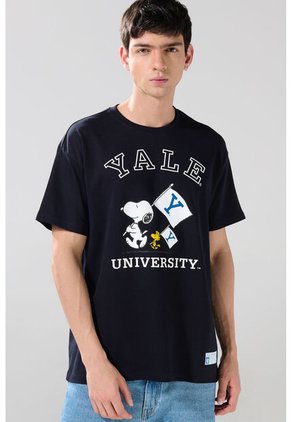 KOAJ Camiseta De Snoopy & Yale Azul Intensa Con Manga Corta