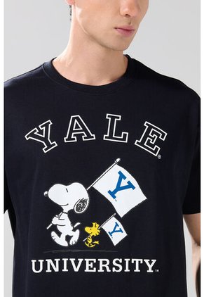 KOAJ Camiseta De Snoopy & Yale Azul Intensa Con Manga Corta