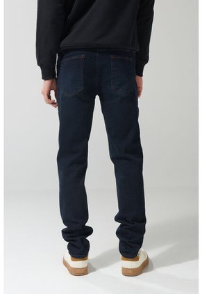 KOAJ Jean Slim Tiro Bajo Ceñido Azul Intenso Con Cremallera