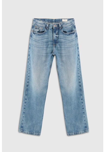 KOAJ Jean Tiro Alto 90´S Azul Con Bota Recta Y Bolsillos