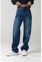 KOAJ Jean Azul Oscuro Tiro Alto 90´S Con Bota Recta Y Bolsillos de Koaj
