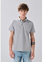 KOAJ Camiseta Gris Medio Polo Con Cuello En Rectilíneo de Koaj