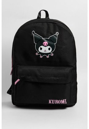 KOAJ Maleta Negra Con Diseño De Kuromi Y Bolsillo Delantero