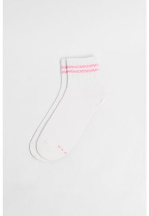 KOAJ Medias Cortas Cremas Con Rayas De Animal Print