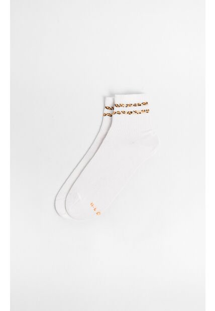 KOAJ Media Urbana Corta, Con Diseño En Costado En Jacquard De Animal Print.