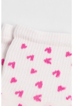 KOAJ Medias Cremas Claras Cortas Con Diseños De Corazones