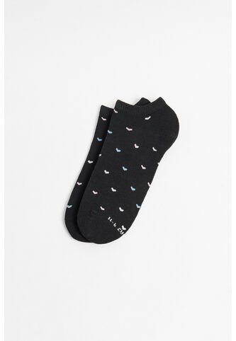 KOAJ Medias Azules Intensas Tobilleras Con Diseños De Corazones Koaj