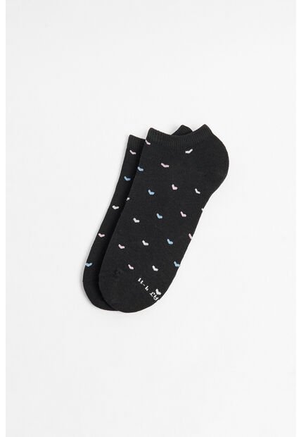 KOAJ Medias Azules Intensas Tobilleras Con Diseños De Corazones