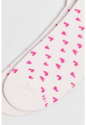 KOAJ Medias Cremas Claras Cortas Con Diseños De Corazones