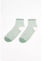 KOAJ Medias Cortas Verdes Claras Con Rayas Y Flores Blancas de Koaj