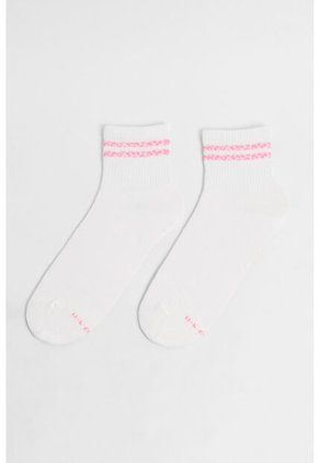 KOAJ Medias Cortas Cremas Con Rayas De Animal Print