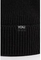 KOAJ Gorro Tejido Negro Con Marquilla Decorativa En Frente de Koaj