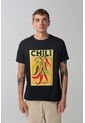 KOAJ Camiseta Cuello Redondo Negra Con Diseño De Comida de Koaj