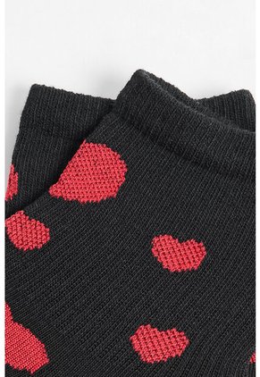 KOAJ Media Urbana Corta, Con Diseño En Costado En Jacquard, De Corazones.