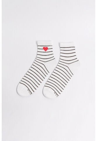 KOAJ Media Urbana Corta, Con Diseño En Costado En Jacquard, De Rayas. Koaj