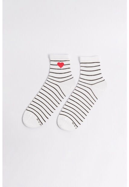 KOAJ Media Urbana Corta, Con Diseño En Costado En Jacquard, De Rayas.