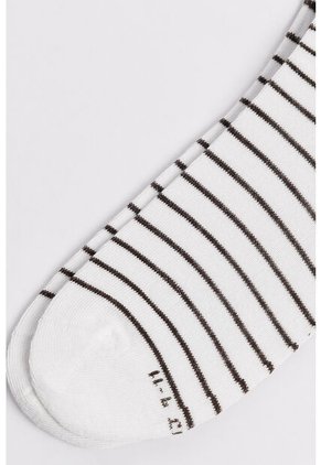 KOAJ Media Urbana Corta, Con Diseño En Costado En Jacquard, De Rayas.