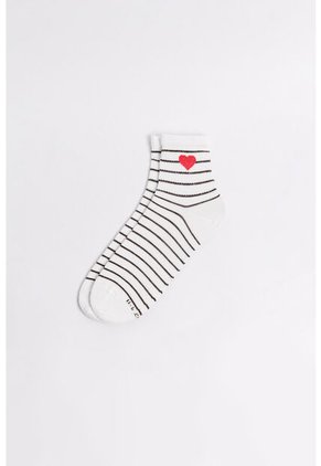 KOAJ Media Urbana Corta, Con Diseño En Costado En Jacquard, De Rayas.