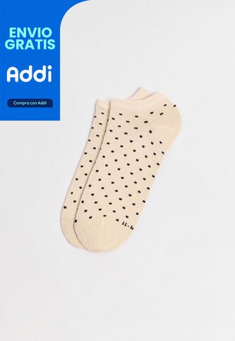 KOAJ Medias Kakis Claras Tobilleras Con Diseños De Puntos Koaj