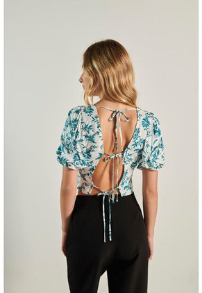 KOAJ BLUSA KOAJ CUELLO REDONDO CIERRE CORDON