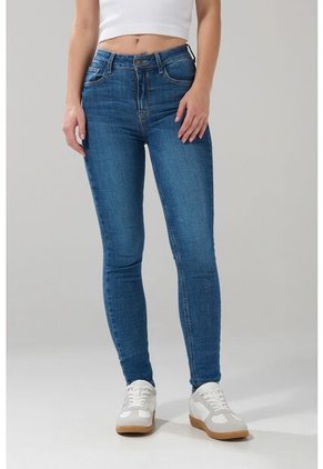 KOAJ Jean Tiro Alto Azul Medio Push Up Con Ligeros Desgastes