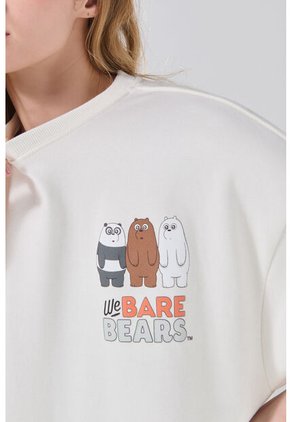 KOAJ Camiseta Oversize Crema Cuello Redondo De Osos Escandalosos