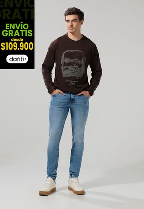 KOAJ Jean Azul Medio Skinny Ceñido Con Tiro Bajo Y Bolsillos