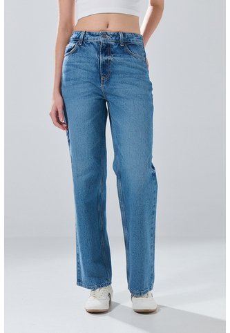 KOAJ Jean 90´S Infaltables Azul Medio Con Tiro Alto Koaj