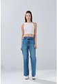 KOAJ Jean 90´S Infaltables Azul Medio Con Tiro Alto de Koaj