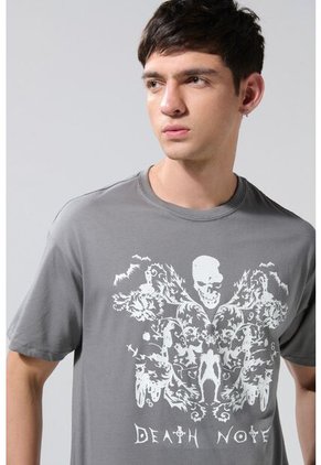 KOAJ CAMISETA MANGA LARGA CORTA GRIS DISEÑO DE DEATH NOTE