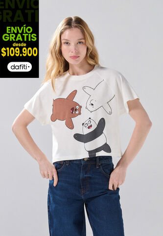 KOAJ Camiseta De Osos Escandalosos Crema Con Manga Ranglan Koaj