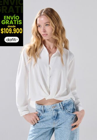 KOAJ Blusa  Manga Larga Con Cruce Delantero Koaj
