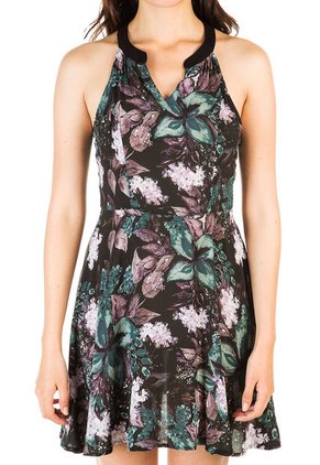 Vestido koaj Negro-Morado-Verde