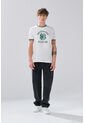 KOAJ Camiseta Crema College Manga Corta Con Contrastes Verdes de Koaj