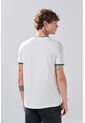 KOAJ Camiseta Crema College Manga Corta Con Contrastes Verdes de Koaj