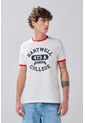 KOAJ Camiseta Crema College Manga Corta Con Contrastes de Koaj