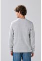 KOAJ Suéter Cuello Redondo Gris Claro Con Texturas Localizadas de Koaj