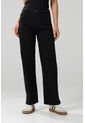 KOAJ Jean Straight Leg Bota Recta Negro Con Tiro Alto de Koaj
