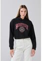 KOAJ Buzo Perchado Con Capota Negro Y Diseño College de Koaj