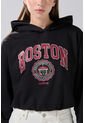 KOAJ Buzo Perchado Con Capota Negro Y Diseño College de Koaj