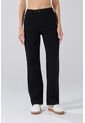 KOAJ Jean Straight Leg Bota Recta Con Tiro Alto Negro Y Bolsillos de Koaj