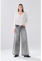 KOAJ Blusa Crema Clara Con Escote En V, Recogido Y Manga Larga de Koaj