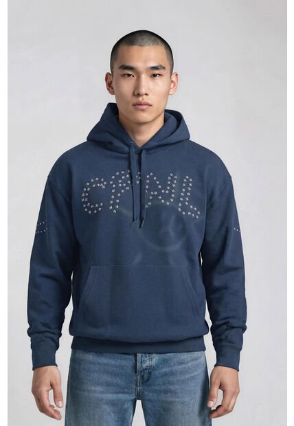 KOAJ Buzo Oversize Azul Oscuro Con Capota Y Arte De Timø