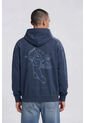 KOAJ Buzo Oversize Azul Oscuro Con Capota Y Arte De Timø de Koaj